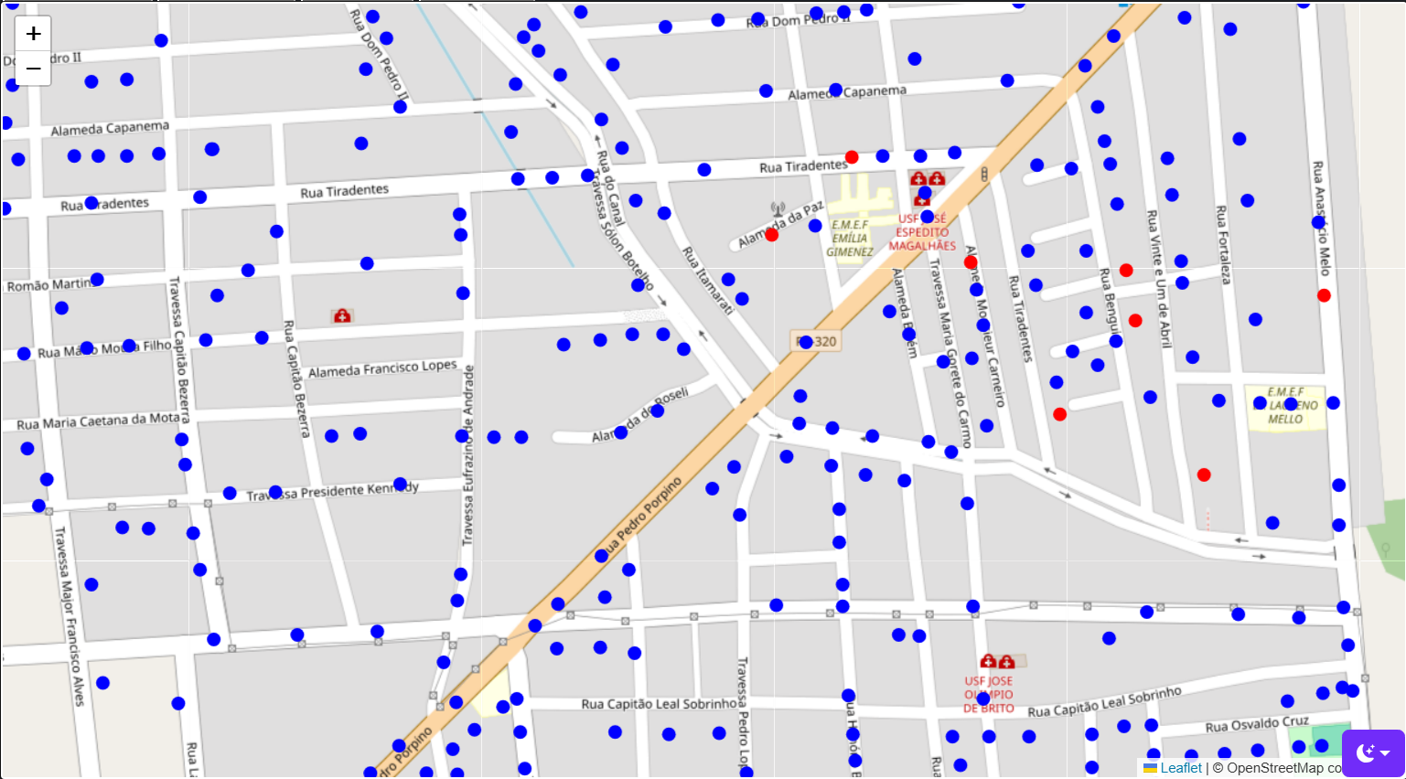 Mapa de Pontos
